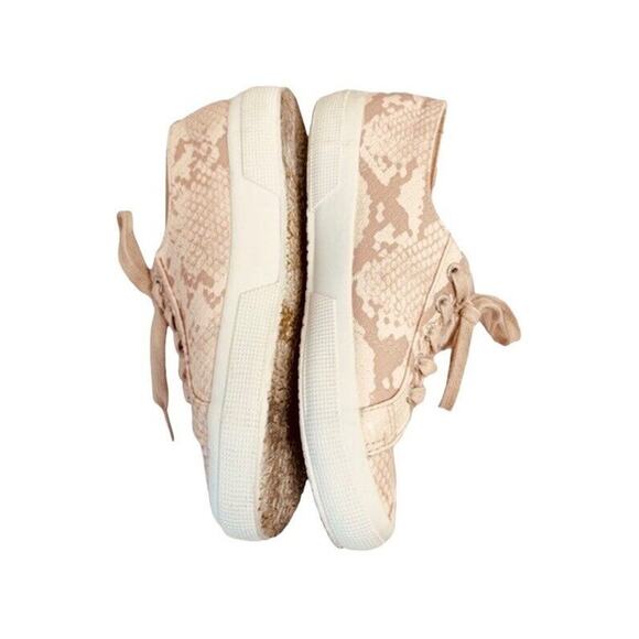 Superga Womens US 7.5 EU 38 Snake Print Sneakers Faux Leather Low Pink Lace Up - Picture 6 of 9